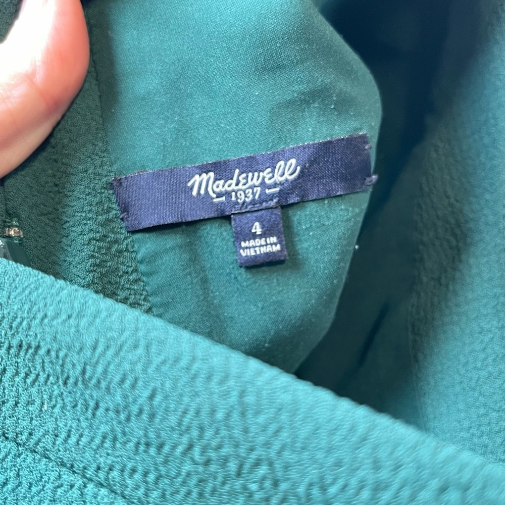 Madewell Women's Midnight Dress Spruce Teal A-Line Size 4 - Picture 4 of 5